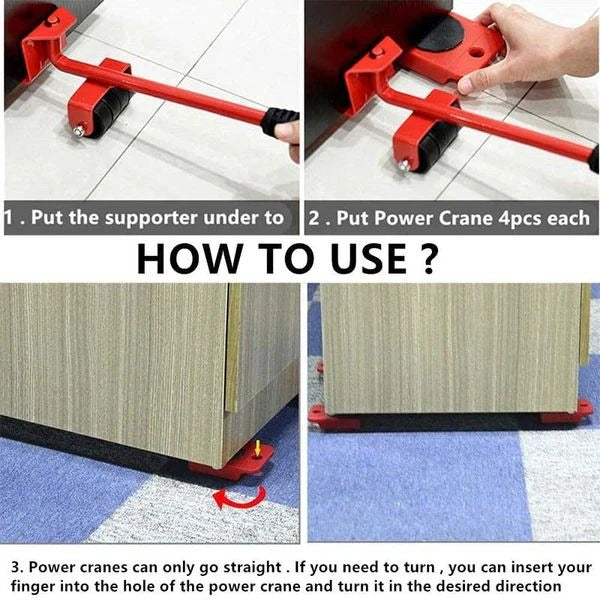 Heavy Duty Furniture Lifter & Mover Tool Set (5 Pieces)