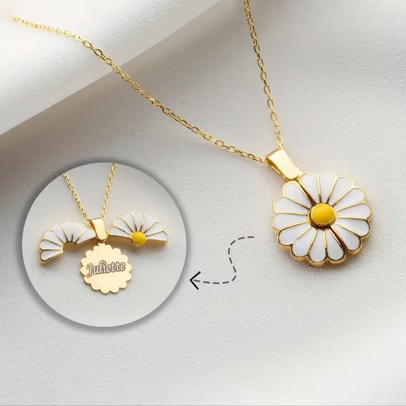 1pc, Personalized Custom Necklaces for Women, Gift for Her, Daisy Necklace, Birthday Gift for Mom, Personalized Name Necklace