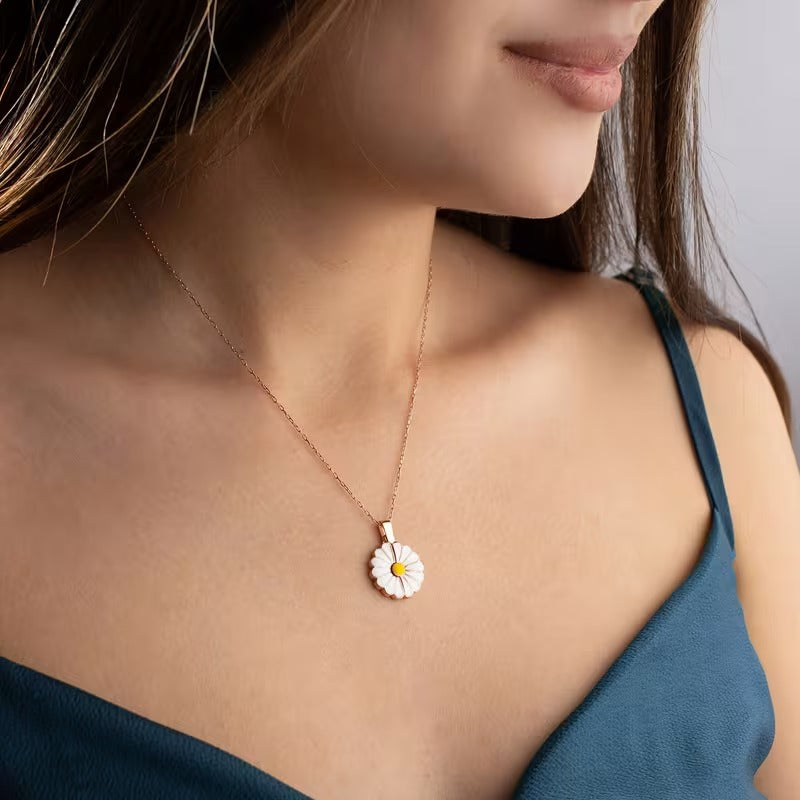 1pc, Personalized Custom Necklaces for Women, Gift for Her, Daisy Necklace, Birthday Gift for Mom, Personalized Name Necklace