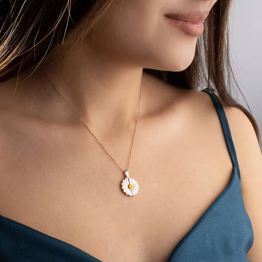 1pc, Personalized Custom Necklaces for Women, Gift for Her, Daisy Necklace, Birthday Gift for Mom, Personalized Name Necklace