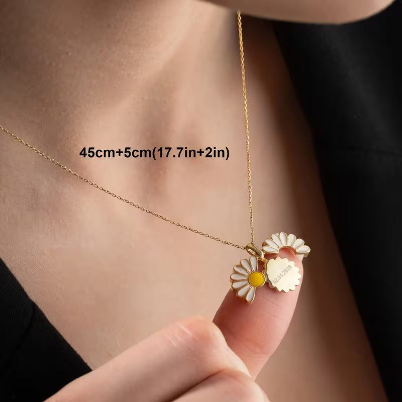 1pc, Personalized Custom Necklaces for Women, Gift for Her, Daisy Necklace, Birthday Gift for Mom, Personalized Name Necklace