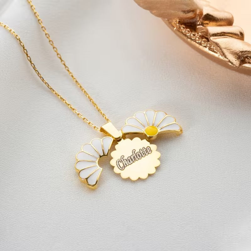 1pc, Personalized Custom Necklaces for Women, Gift for Her, Daisy Necklace, Birthday Gift for Mom, Personalized Name Necklace