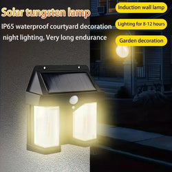 Double Head Antique Solar Sensor Lamp Wall Mounted Courtyard Villa Garage Wall Light