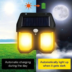 Double Head Antique Solar Sensor Lamp Wall Mounted Courtyard Villa Garage Wall Light