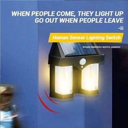 Double Head Antique Solar Sensor Lamp Wall Mounted Courtyard Villa Garage Wall Light