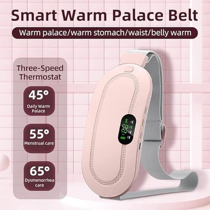 Electric Period Cramp Massager Vibrator Heating Belt for Menstrual Relief Pain Waist Stomach Warming Women